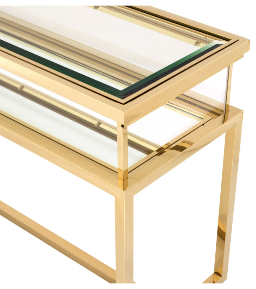 Gold Sliding Top Console Table  Eichholtz Harvey   Contemporary   Console Tables   by Oroa   Distinctive Furniture  Houzz