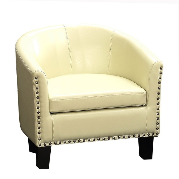 Isabela Faux Leather Barrel Accent Club Chair by Moser Bay