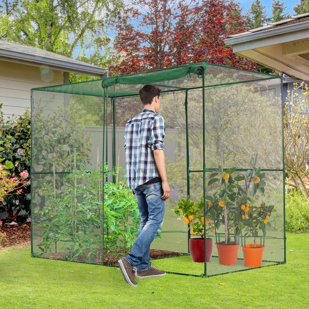 Aoodor 8'x4'x6' Crop Cage Plant Protection Netting Tent with Zipper   n/a