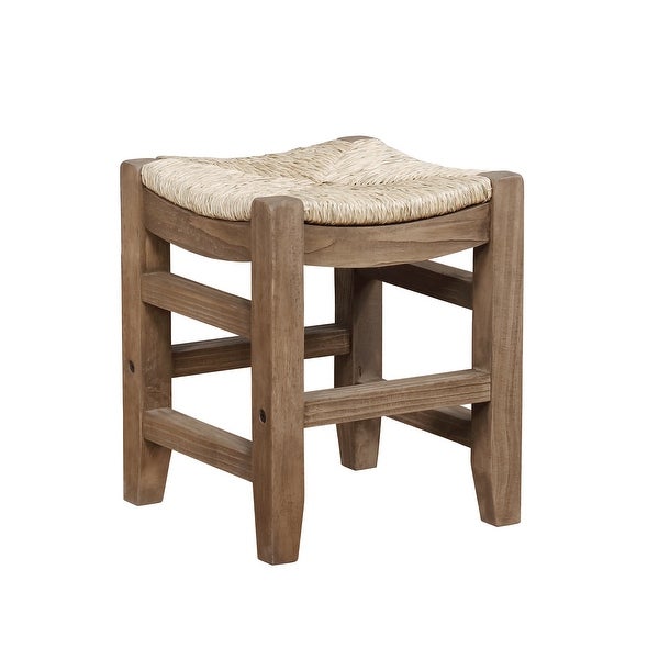 Carbon Loft Cimorene 18-inch Wood Stool with Rush Seat