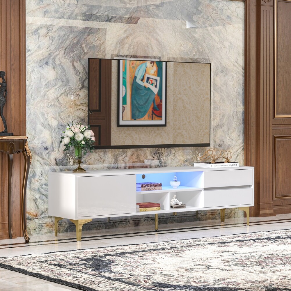 TV Stand  TV Cabinet  Entertainment Center  TV Console  Media Console  with LED Remote Control Lights   62.99\