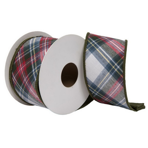 Vickerman QR220365 4x5yd Multi Cotton Plaid Ribbo...