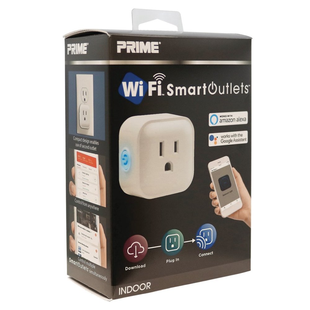 Prime 1 Outlet Indoor WiFi Remote Control Smart Outlet