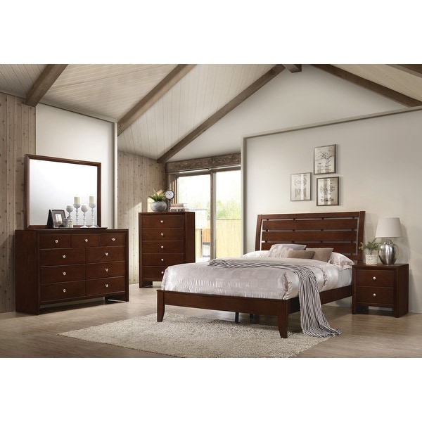 Crawley Rich Merlot 2-piece Panel Bedroom Set with Dresser - - 34935932