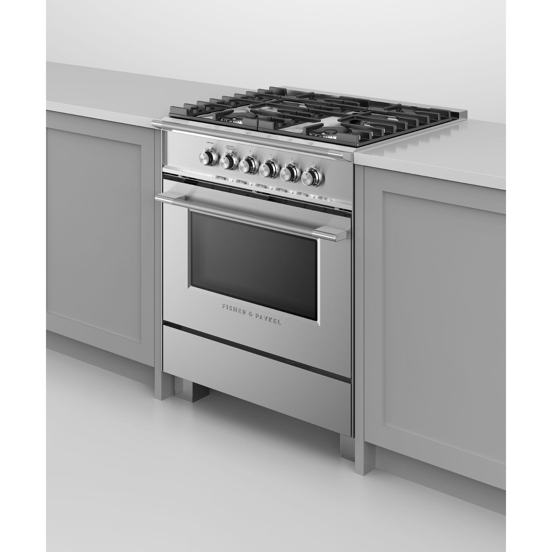 Fisher & Paykel 30-inch Freestanding Gas Range with AeroTech? Technology OR30SCG4X1