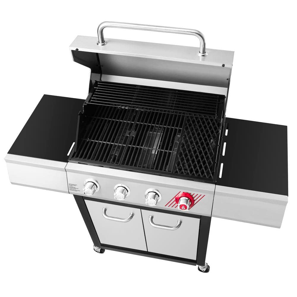 DynaGlo 4Burner Propane Gas Grill in Stainless Steel with TriVantage Multifunctional Cooking System