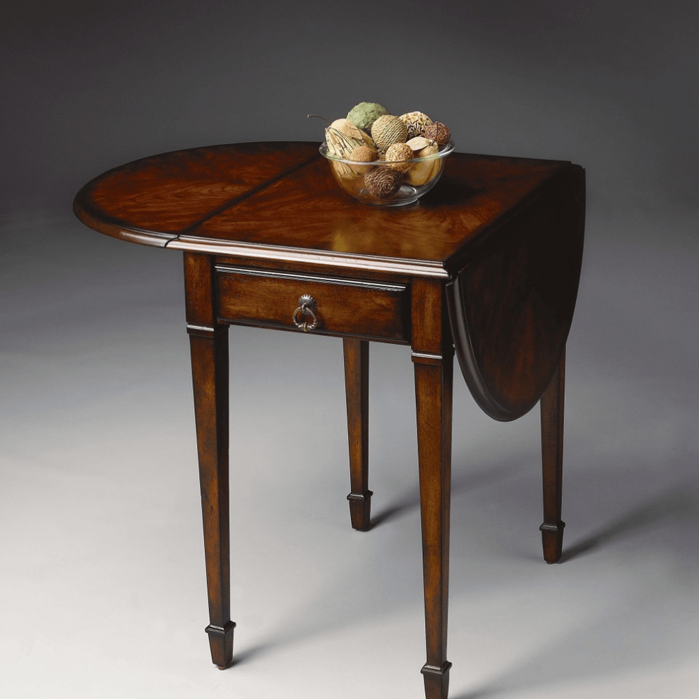 Traditional Cherry Drop Leaf Table   Transitional   Side Tables And End Tables   by HomeRoots  Houzz