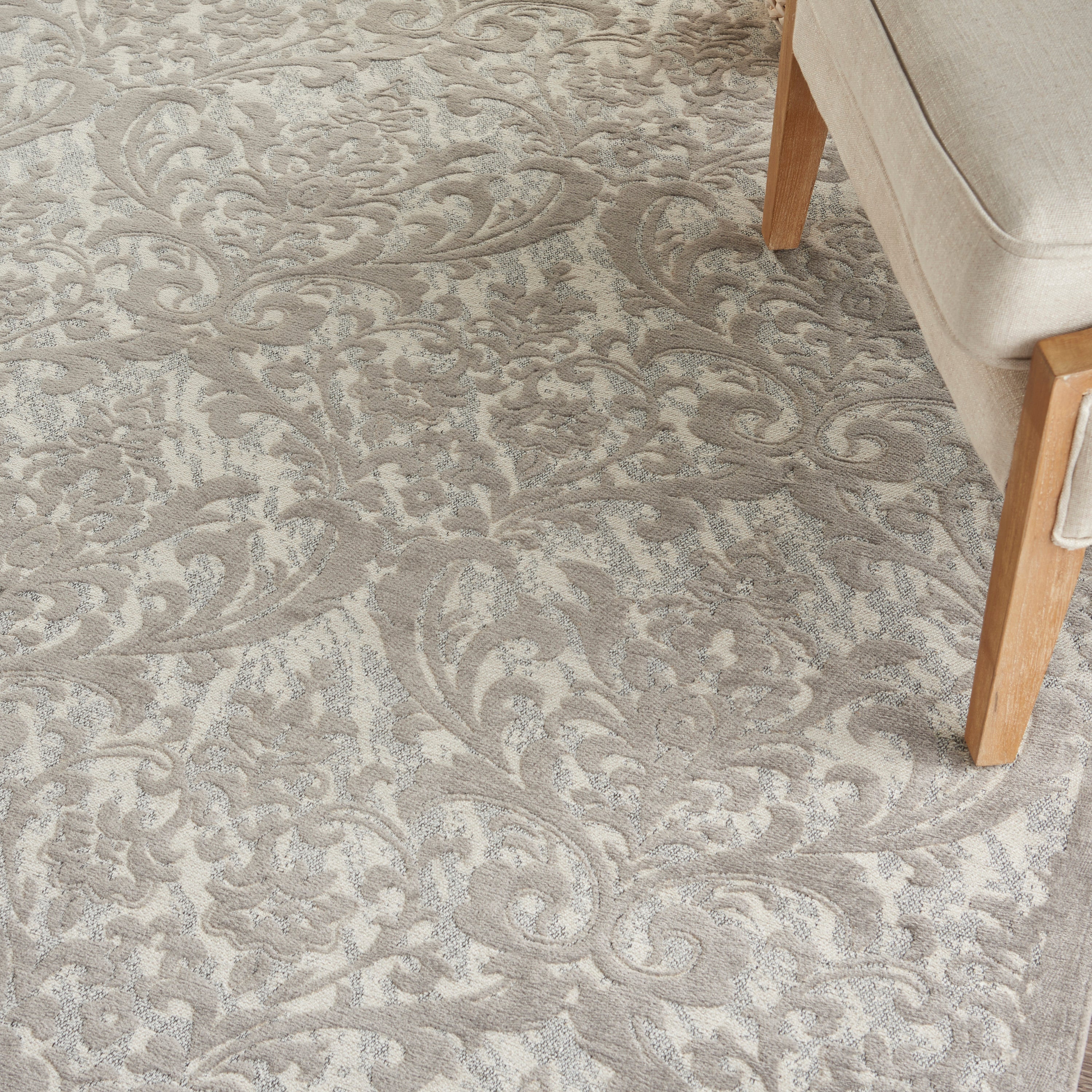 Damask Ivory/Grey Rug