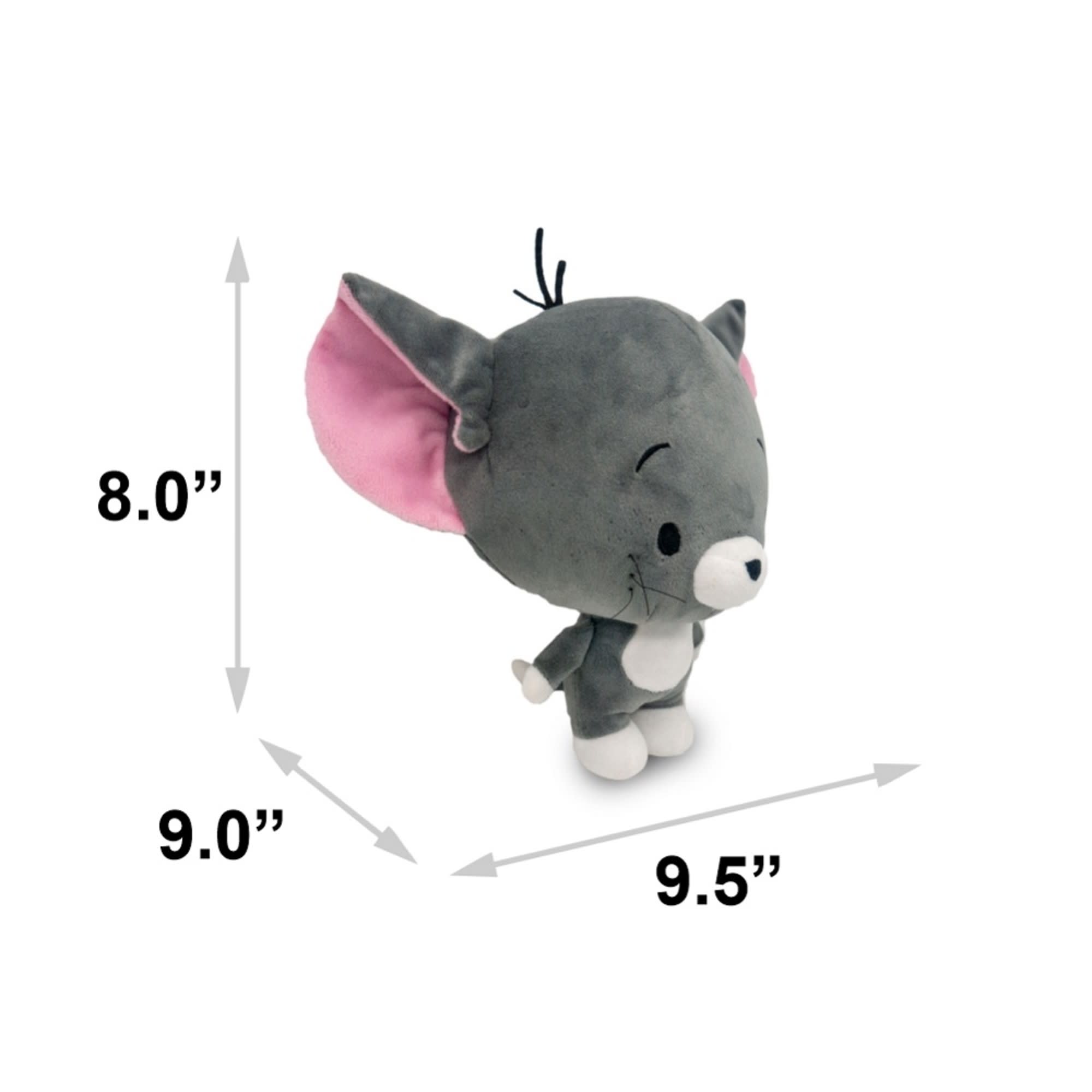 Buckle-Down Grey Tom and Jerry Cat Standing Pose Plush Squeaker Dog Toy， Medium