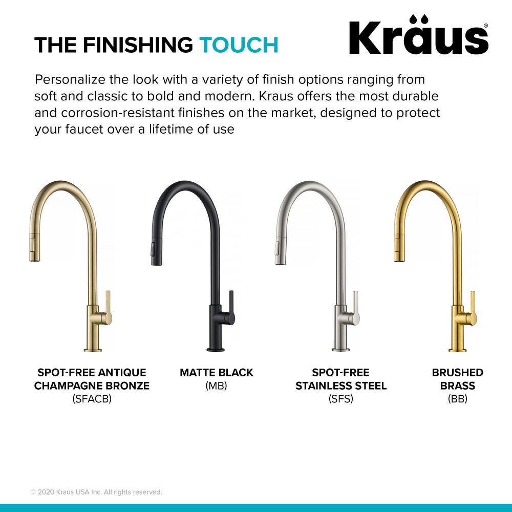 KRAUS Oletto High-Arc Single-Handle Pull-Down Sprayer Kitchen Faucet in Matte Black KPF-2821MB