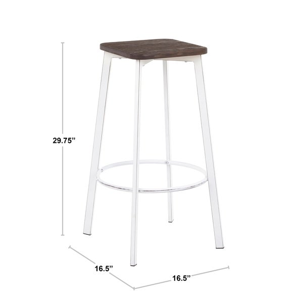 Carbon Loft Barton Backless Square Industrial Bar Stools (Set of 2)