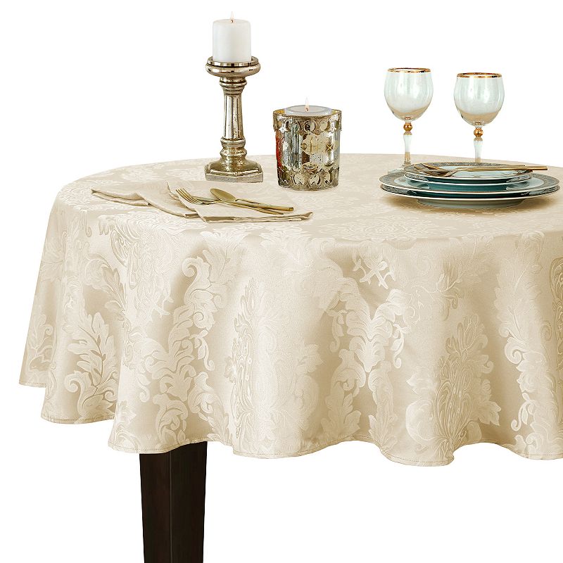 Elrene Home Fashions Barcelona Jacquard Damask Round Tablecloth