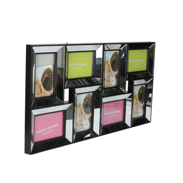 Black Trimmed Glass Encased Collage Photo Picture Frame Wall Decoration