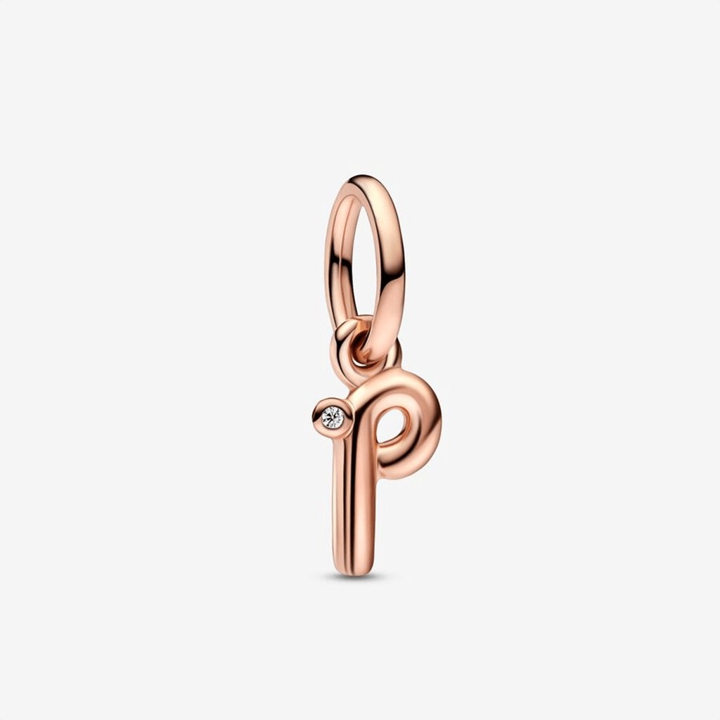 PANDORA  Letter P Script Alphabet Dangle Charm