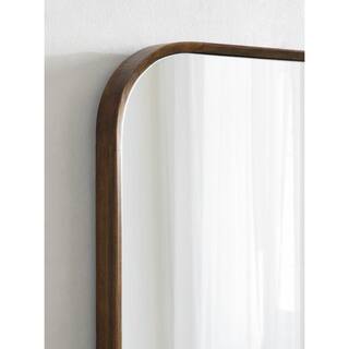 Kate and Laurel Nordlund 23.37 in. W x 35.00 in. H Rectangle Wood Walnut Brown Framed Modern Wall Mirror 222513