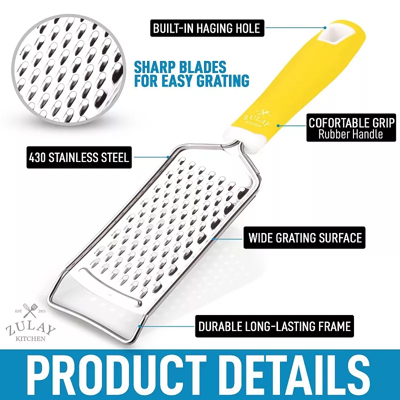 Professional Stainless Steel Flat Handheld Cheese Grater