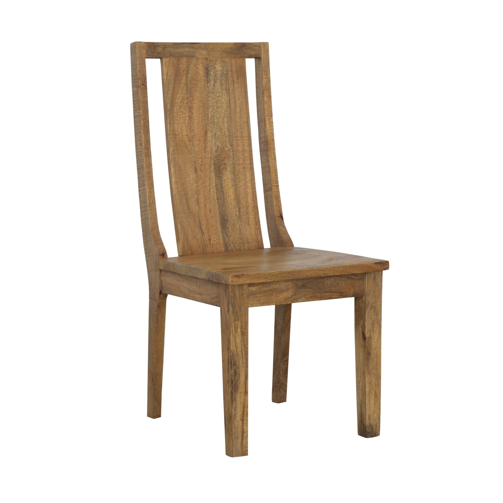 Elias Midcentury Solid Mango Wood Dining Chair Set of 2 Dining Chairs