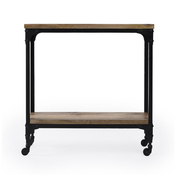 Gandolph Tan and Black Industrial Chic Console Table