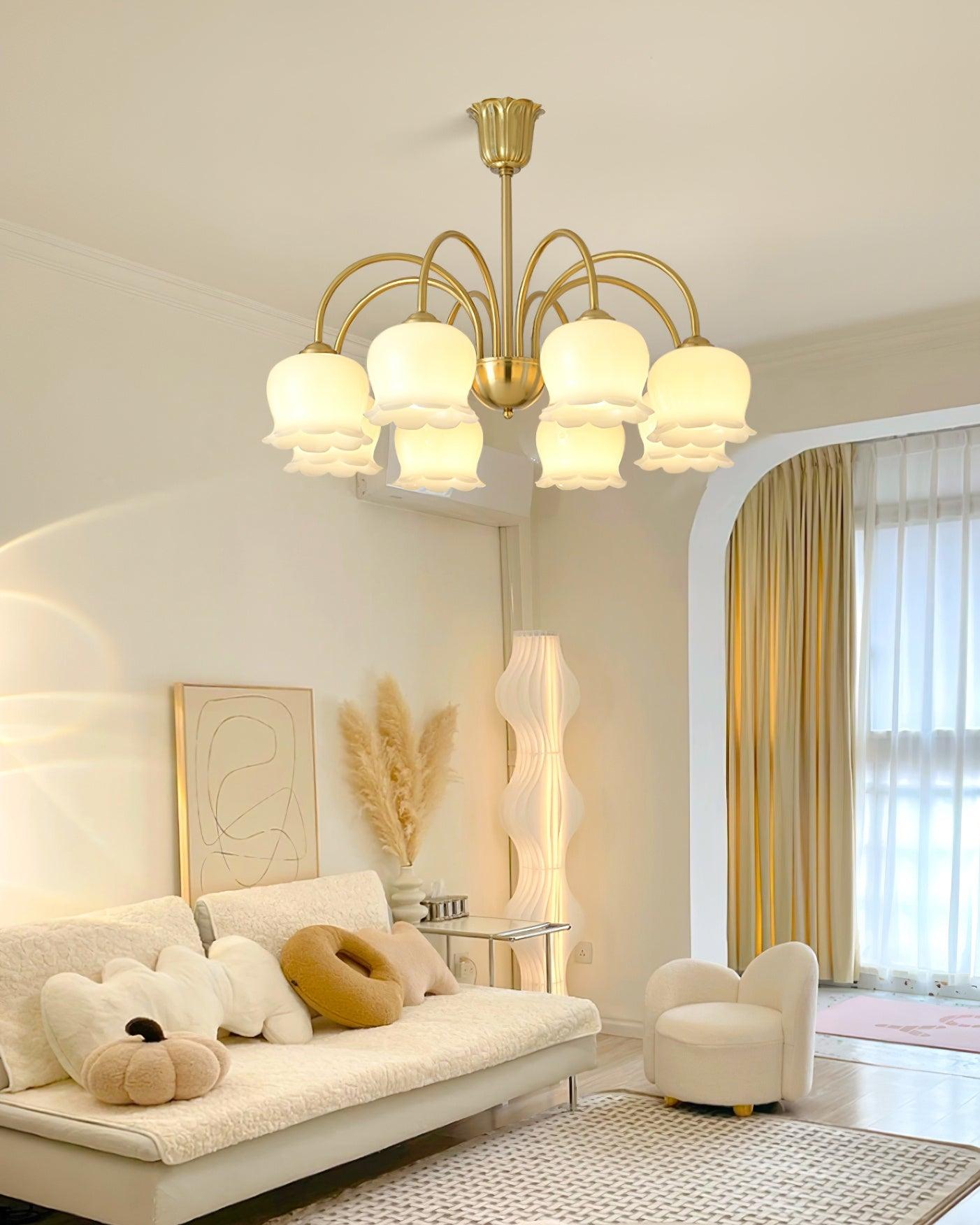 Orchids Brass Chandelier