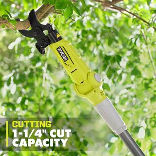 RYOBI ONE+ HP 18V Brushless Cordless Pruner and Cordless Pole Lopper with (2) 2.0 Ah Batteries and (2) Chargers P2550-P2560