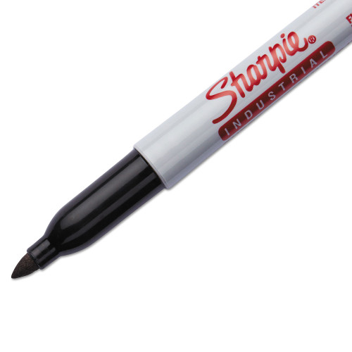 Sharpie Industrial Permanent Marker， Fine Bullet Tip， Black， Dozen (13601)