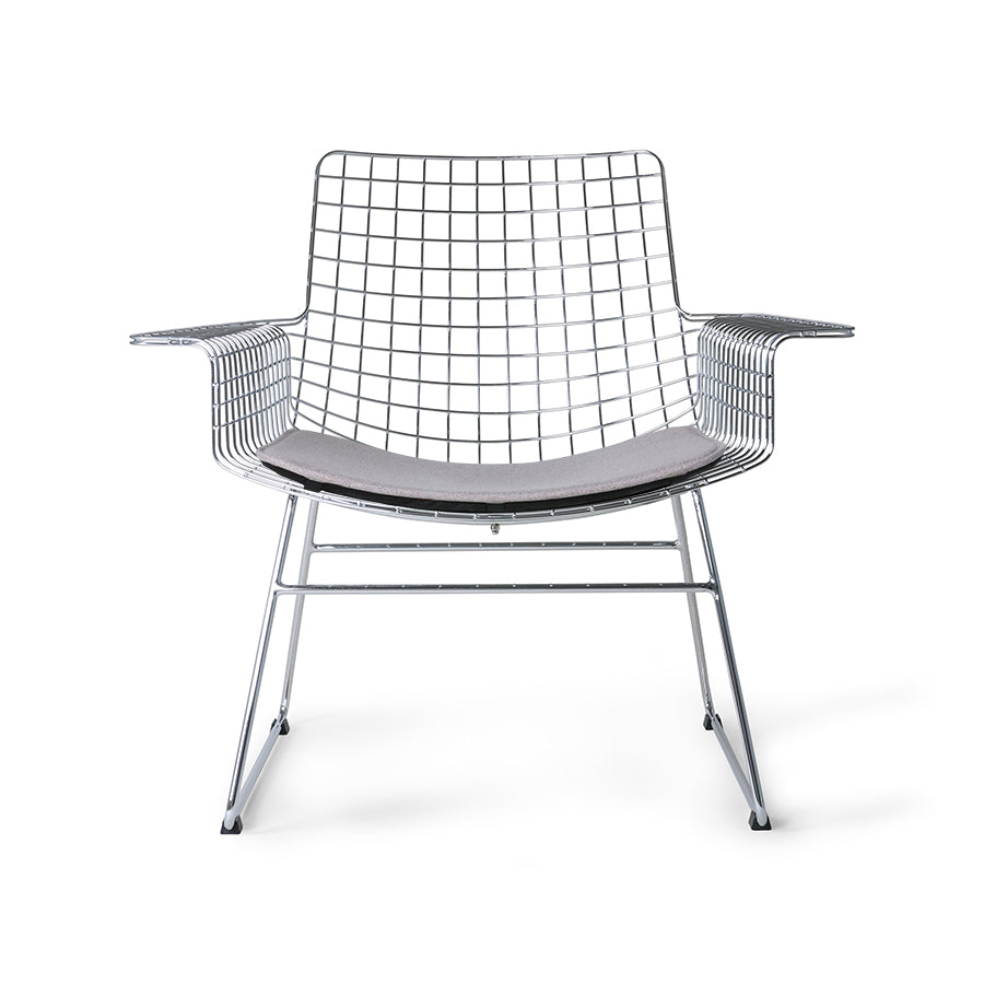 Metal wire lounge chair - chrome