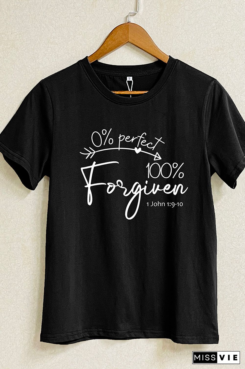 Bible Verse 0% Prefect 100% Short Sleeve Graphic Tee Wholesale