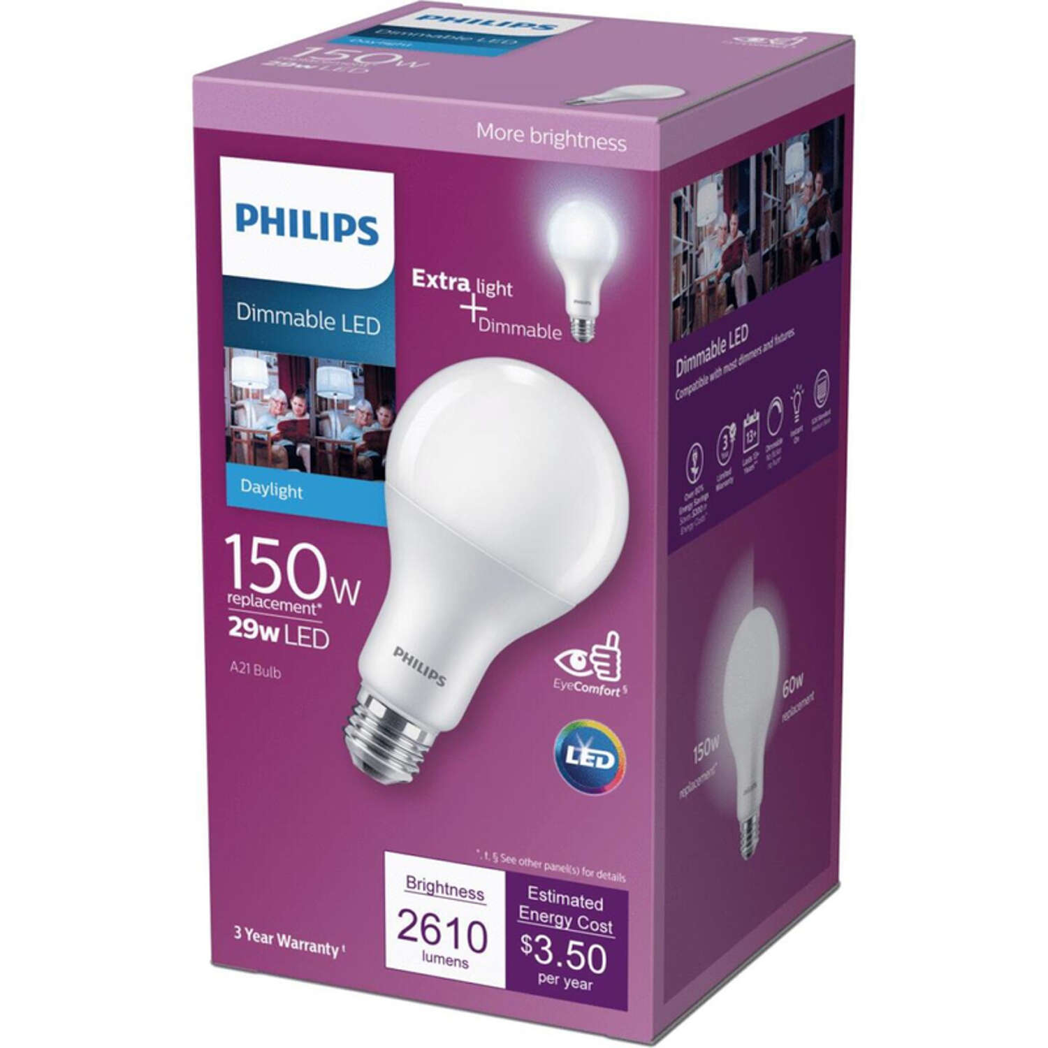 Philips A21 E26 (Medium) LED Bulb Daylight 150 Watt Equivalence 1 pk