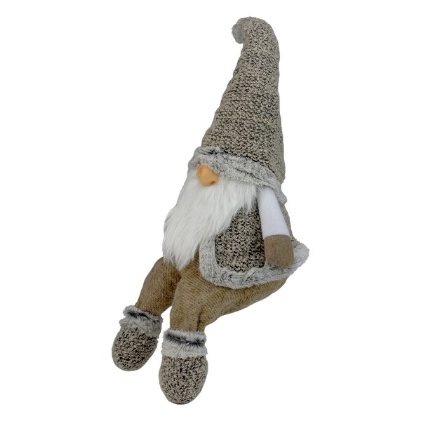 Sitting Plush Faux Fur Gnome Christmas Figure