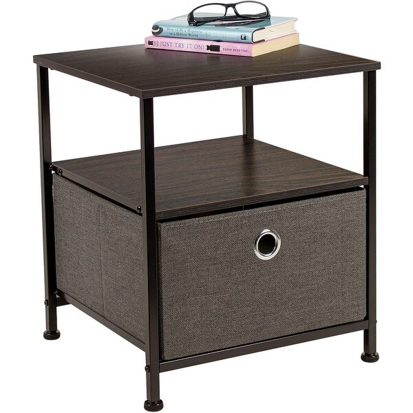 Nightstand 1-Drawer Shelf Storage - Bedside Furniture End Table Chest - - 30821853