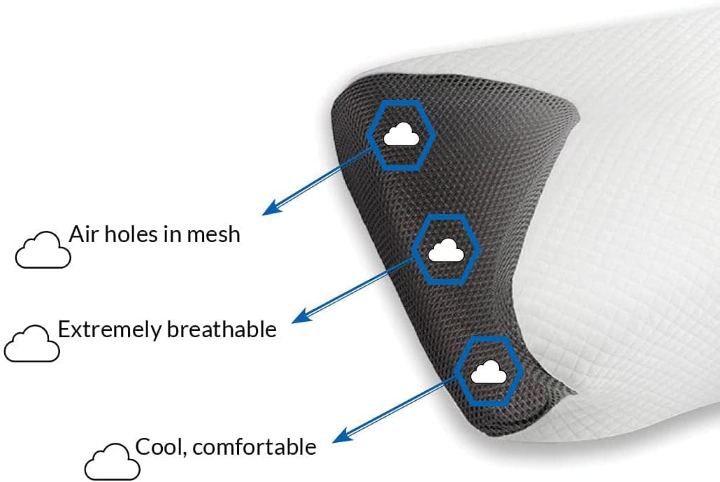 Cervical Memory Foam Carbon SnoreX Pillow, Standard Size Pillow with Breathable Cover, Anti-Snoring Orthopedic Pillow