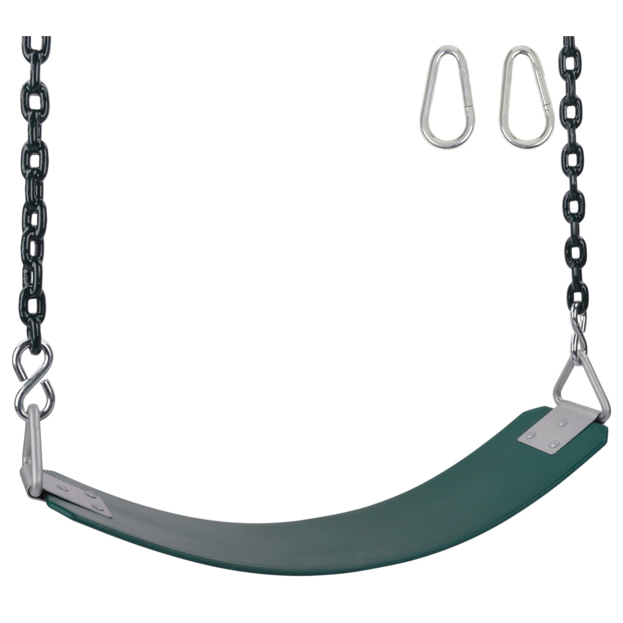 Swing Set Stuff Inc. Commercial Rubber Belt Seat with 8.5 Ft. Coated Chain (Green)