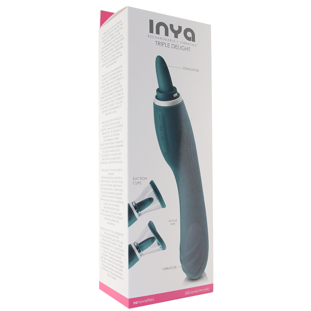 Inya Triple Delight Licking Suction Vibe in Dark Teal