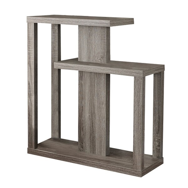 Monarch 2472 Dark Taupe Hall Console Three Tiered Open Concept Design Accent Table