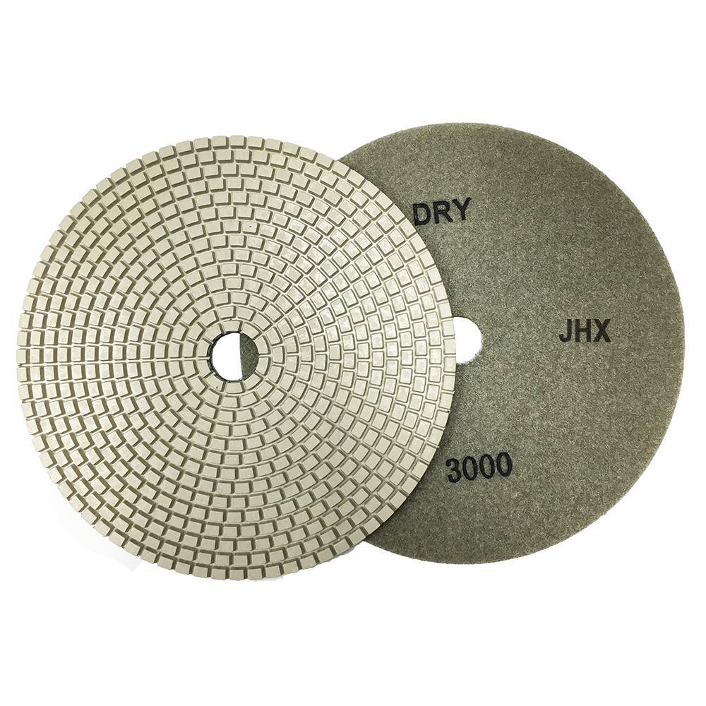 7 in. JHX DryWet Diamond Polishing Pads for ConcreteGranite Set of (7-Pieces) with 7 in. Back Holder JHXR175SET7B