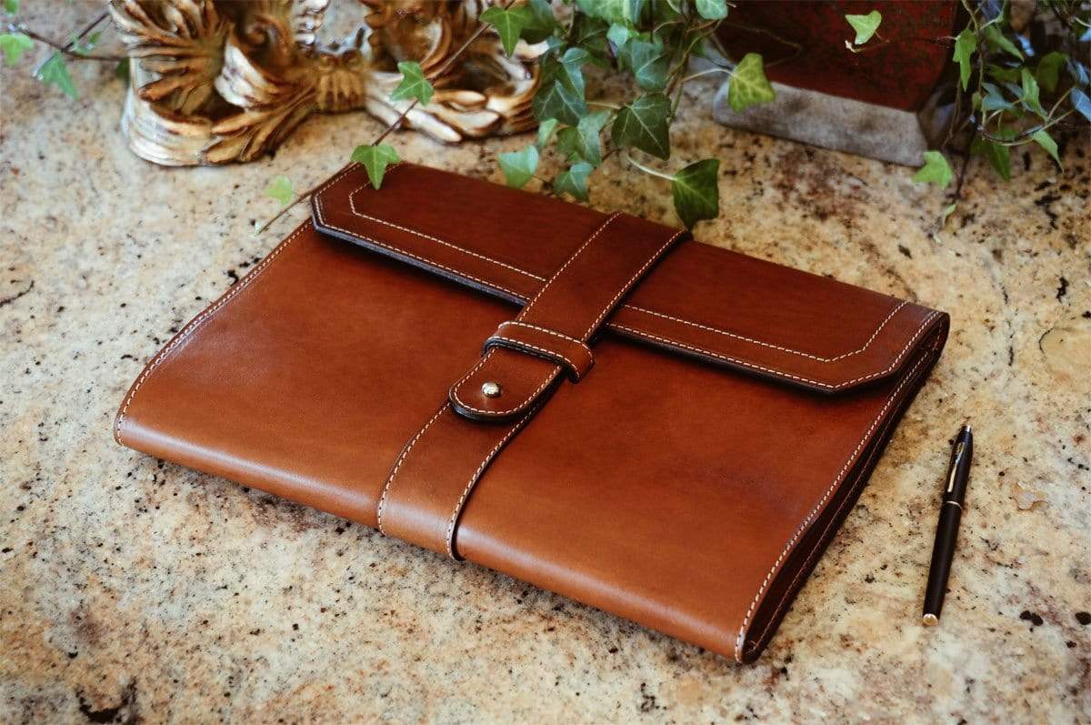 Vachetta Leather Post-Strap Padfolio