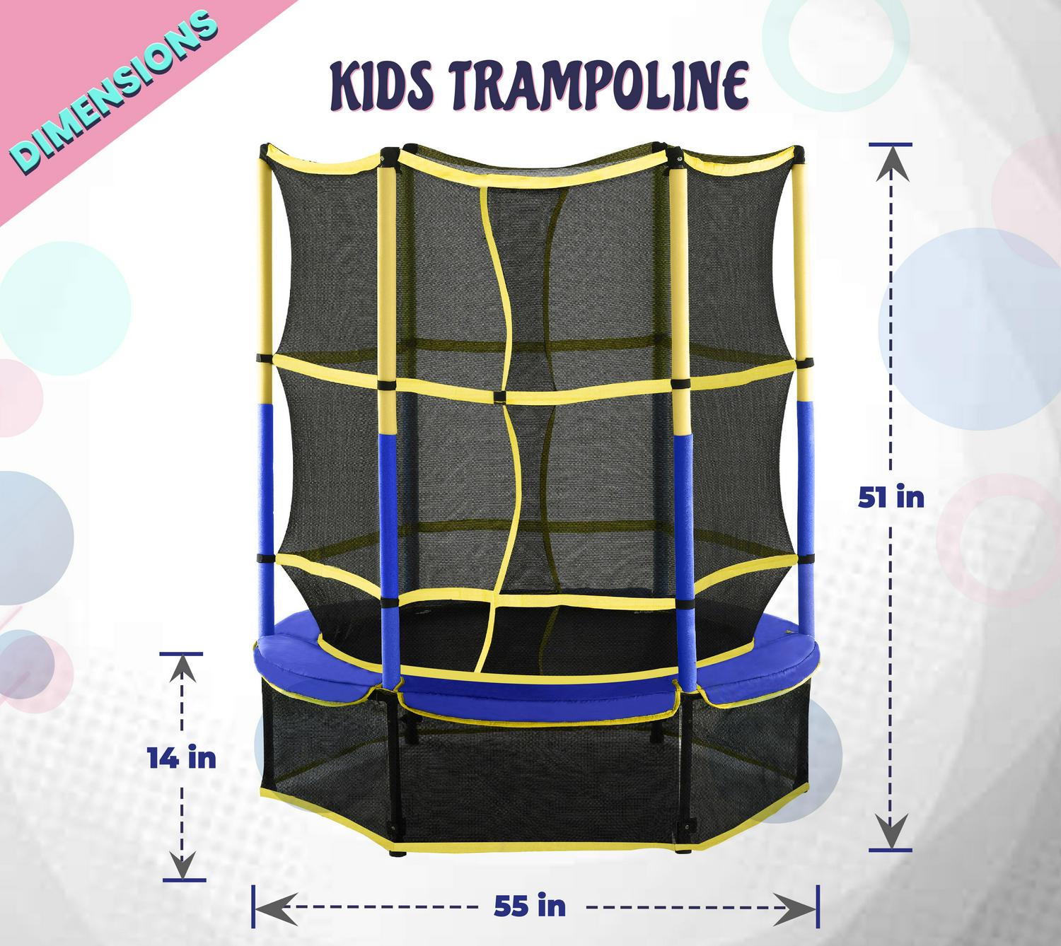 Machrus Upper Bounce 55 Kiddy Trampoline and Enclosure Set  Easy Assembly