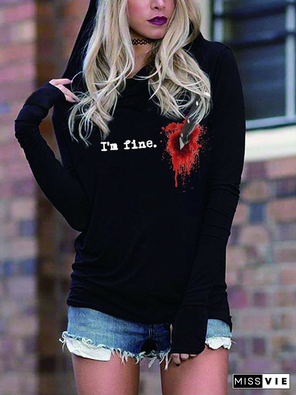 Women's I'm Fine Print Sweatshirt