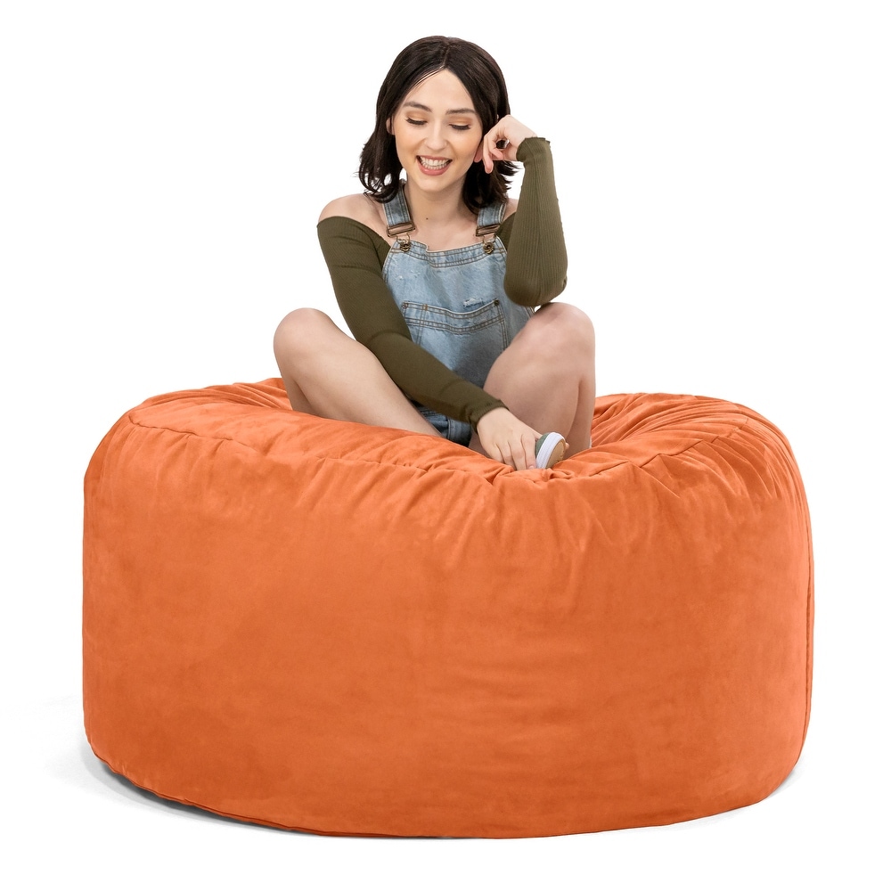 Jaxx 4 Foot Saxx Large Bean Bag Chair and Lounger for Teens and Adults   Microsuede