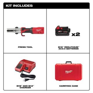 MW M18 18-Volt Lithium-Ion Cordless FORCE LOGIC Long Throw Press Tool with 14 in - 78 in. ACR Jaw Set (6-Jaws Included) 2773-20L-49-16-2661M