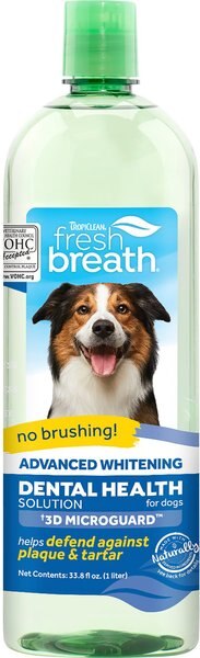 TropiClean Fresh Breath Advanced Whitening Dental Health Solution Dog Dental Water Additive