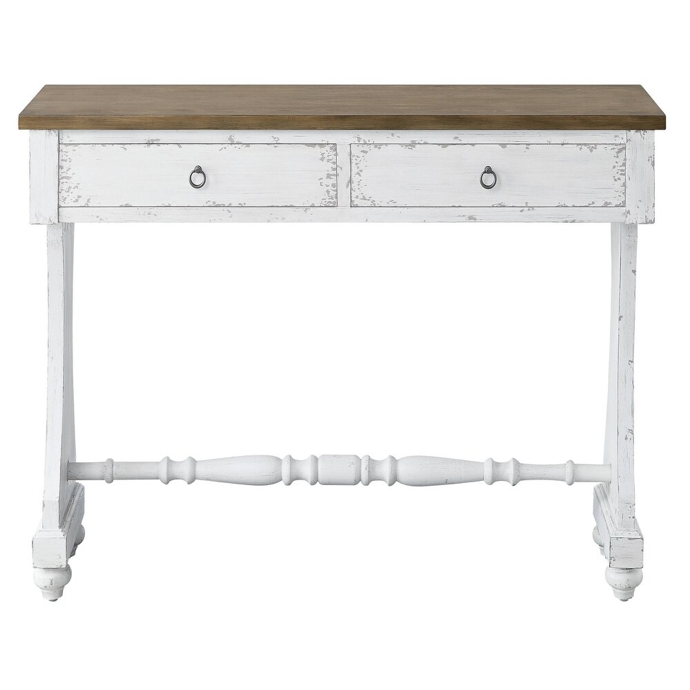 Monterra Antique White 2 drawer Console Table