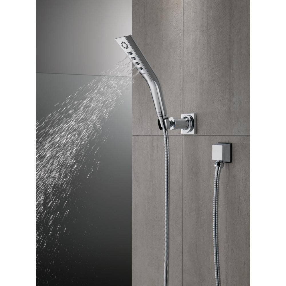 Delta 3-Spray Patterns 1.75 GPM 1.81 in. Wall Mount Handheld Shower Head with H2Okinetic in Lumicoat Chrome 55799-PR