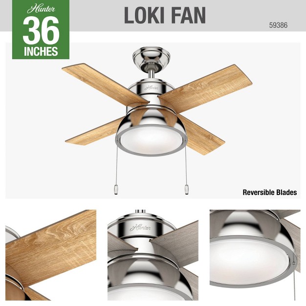 Loki Ceiling Fan includes Led Light Bulb Hunter Fan