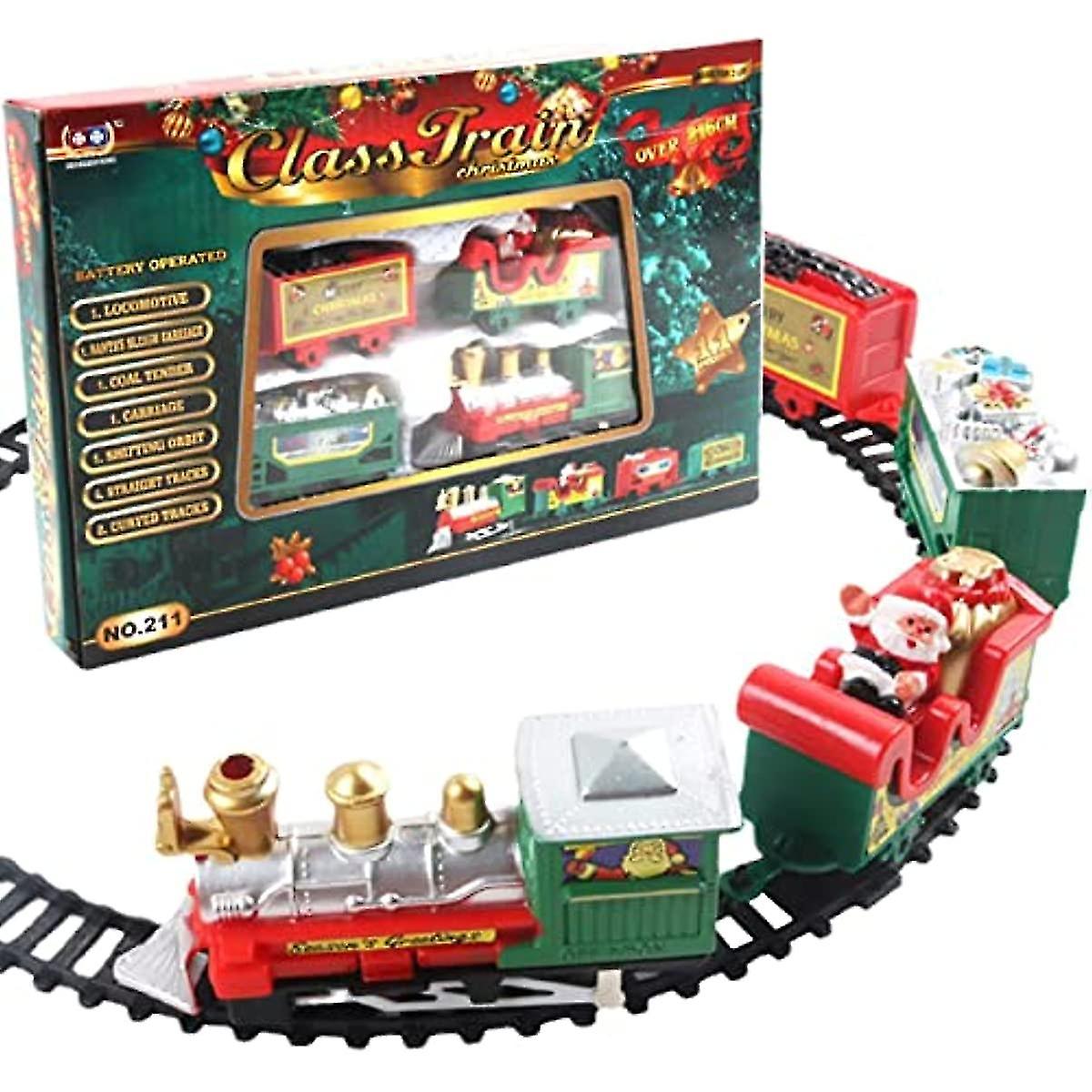 Classic Electric Train Set Kids Gifts 2023 Christmas Railway Train Set  Diy Christmas Electric Train Set | Simulation Train Head With 3 Car Ca