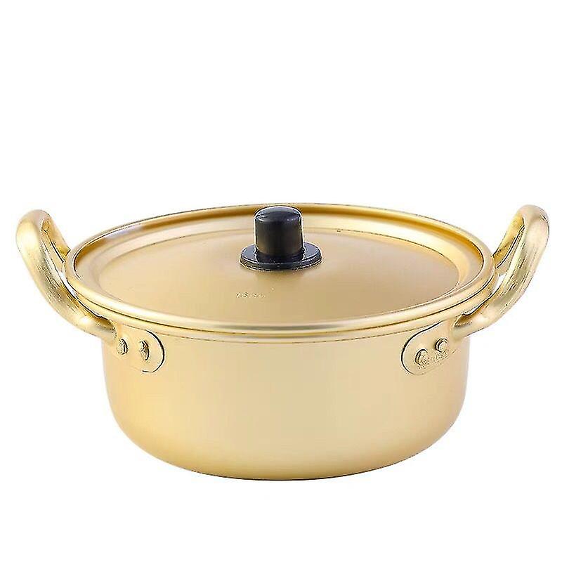 Korean Instant Noodle Pot Small Cooking Pot Double Ear Soup Pot Instant Noodle Pot Cooking Pot Yellow Aluminum Korean Ramen Pot