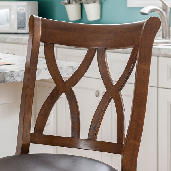 Carmen Big and Tall Rustic Oak Swivel Counter Stool