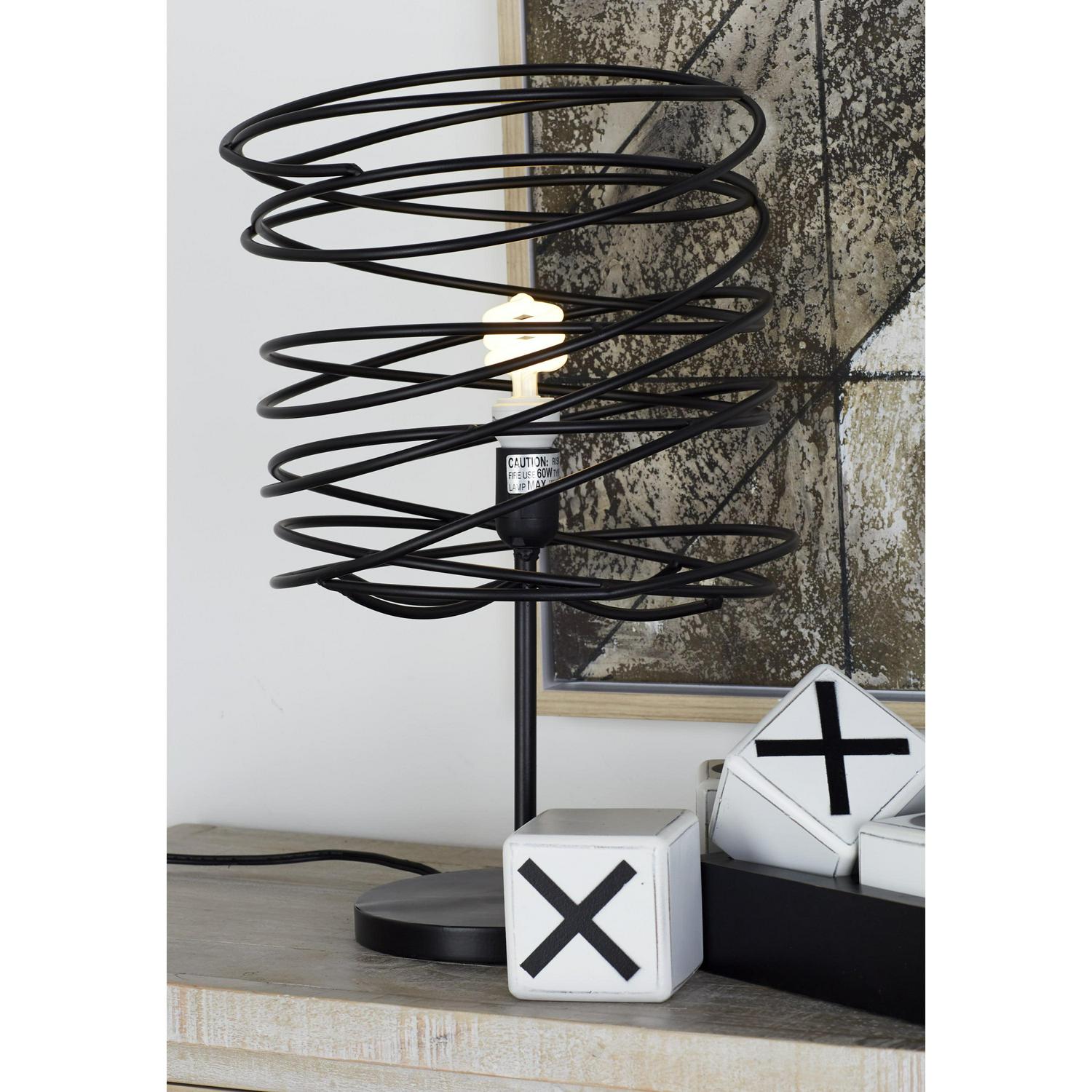 DecMode Black Metal Industrial Accent Lamp 21