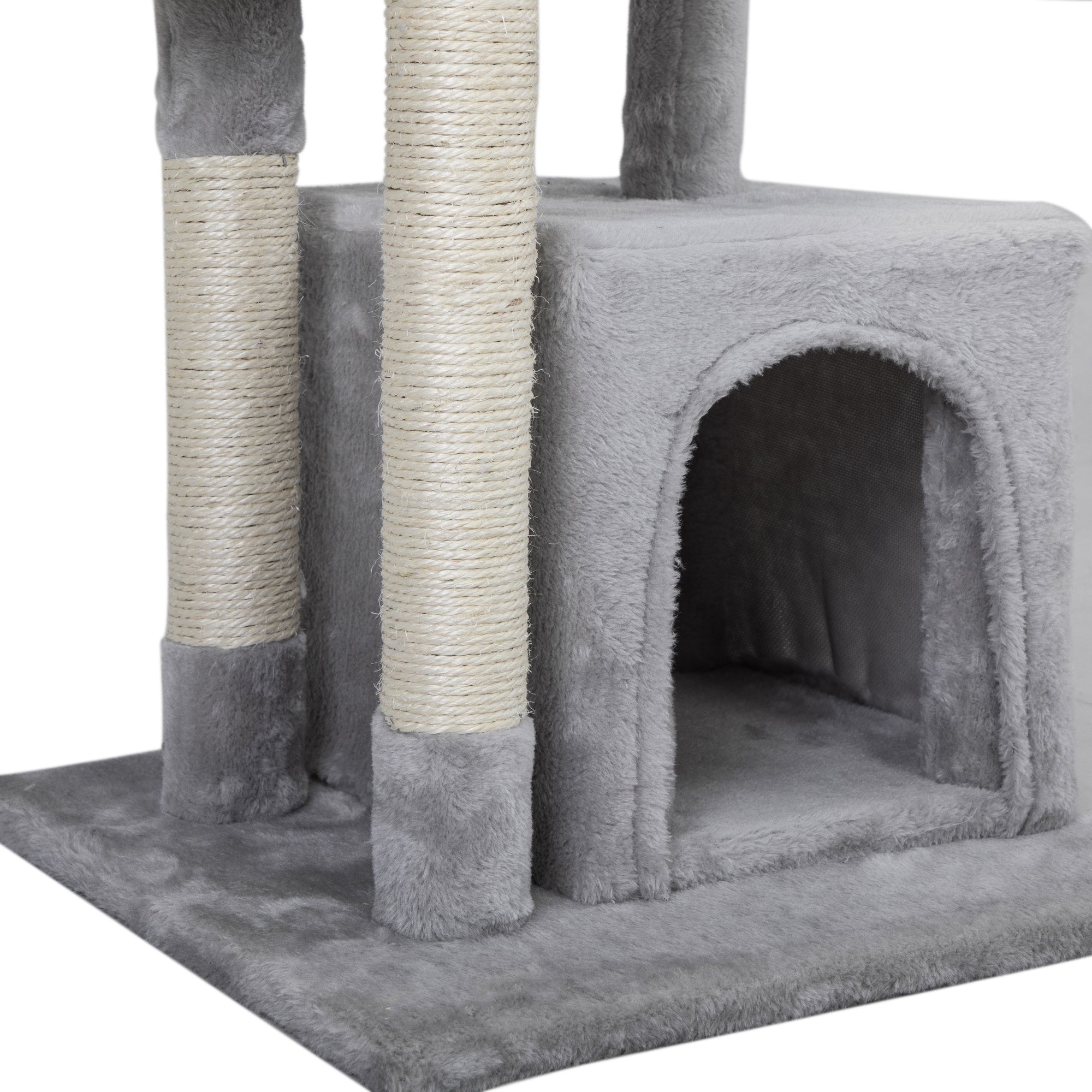 Double Level Cat Tree Stand House Furniture Kittens Activity Tower Posts Kitty Pet Play House