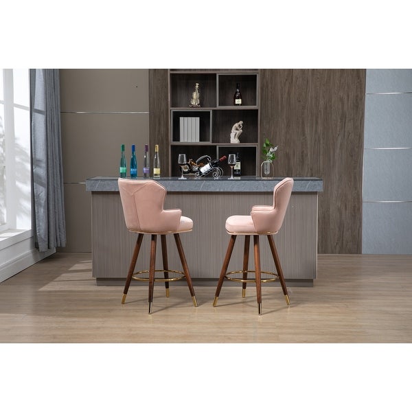 Swivel Bar Stools with Backrest Footrest with a Fixed Height of 360 Degrees for Dining Room， Kitchen， Living Room